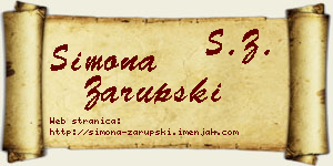 Simona Zarupski vizit kartica